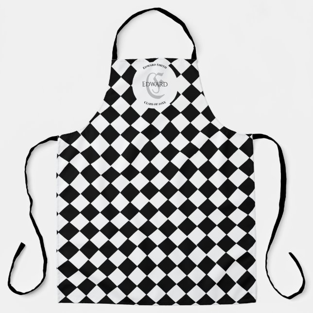 Tablier Arlequin et nom personnalisé (Recto)