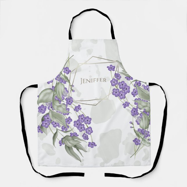 Tablier Armature de fleur feuillue géométrique or       (Recto)