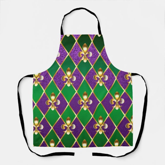 Tablier Arrière - plan de bijoux Mardi Gras (Recto)