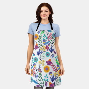 Tablier Arrière - plan floral exotique coloré Motif-23145