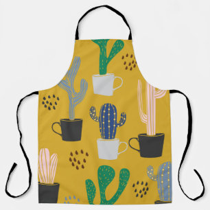 Tablier Arrière - plan motif sans couture Cactus. Col tiré