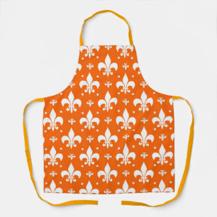 Tablier Arrière - plan orange Fleur-de-lis Motif Design