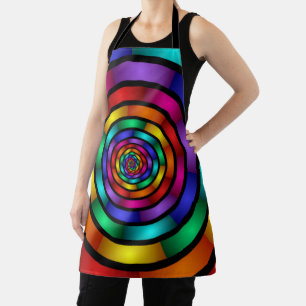 Tablier Arrondi et psychédélique coloré Art moderne fracta