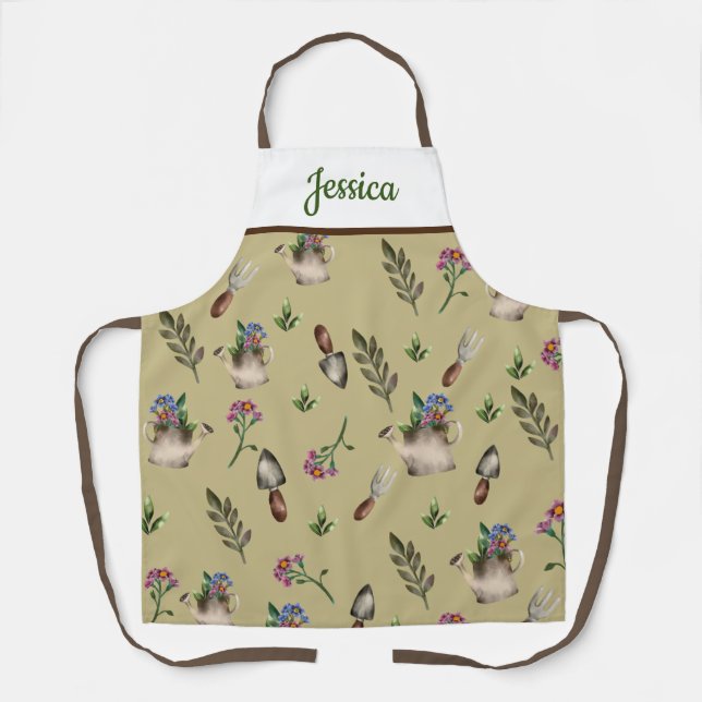 Tablier Arrosage personnalisé Poubelle et jardinage de fle (Recto)