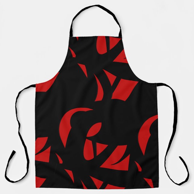 Tablier Art contemporain Rouge / Noir (Recto)