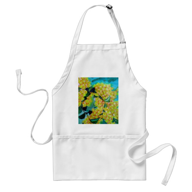 Tablier Art de fleur australienne native Yellow Wattle (Devant)