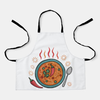Tablier Art de nourriture au curry épicé chaud