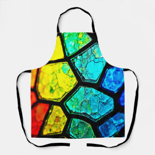 Tablier Art de verre coloré arc-en-ciel fissuré
