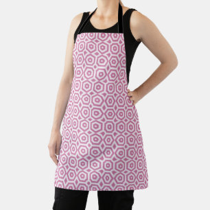 Tablier art déco à motif géométrique rose et blanc