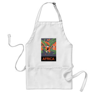 Tablier Art Déco Vintage Voyage, Autochtone dans la Jungle