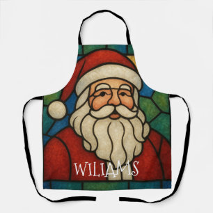 Tablier Art déco vitrail de Noël Santa personnalisé