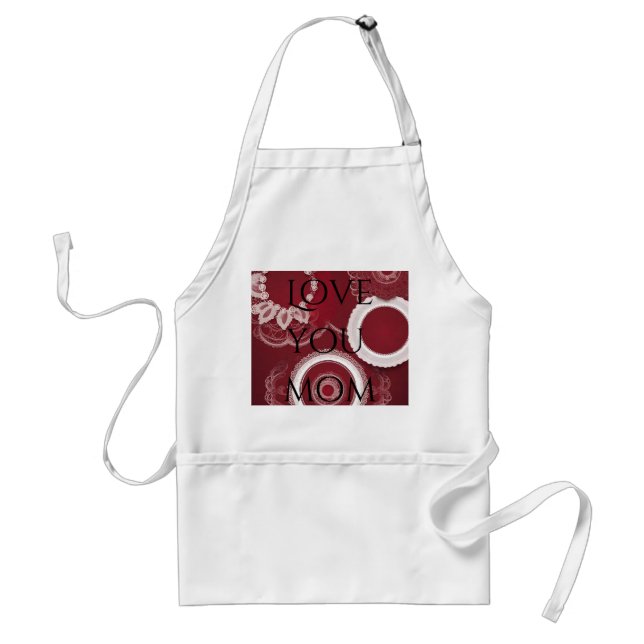 Tablier Art floral rouge foncé Ai  (Devant)