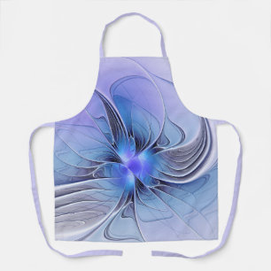 Tablier Art fractal moderne abstrait bleu lavande