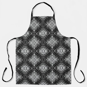 Tablier Art Moderne Abstrait Hypnotique Noir Et Blanc
