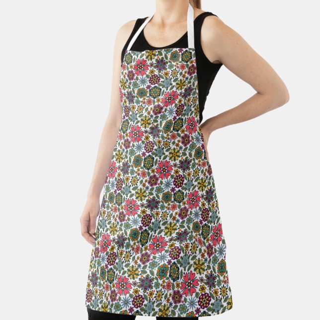 Tablier Art Motif moderne Retro Floral Dessin (Insitu)