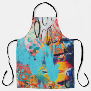 Tablier Art multimédia mixte multicolore