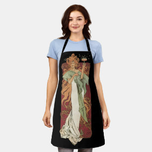 Tablier Art Nouveau vintage, Champagne par Alphonse Mucha
