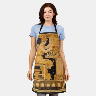 Tablier Art Nouveau vintage, l'amour conquiert tous les sc