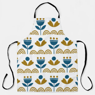 Tablier Art populaire scandinave, motif coloré.