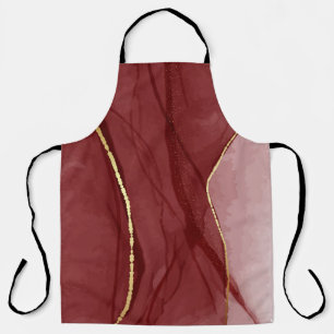 Tablier Art Resin, marsala rouge foncé abstrait arrière -