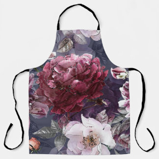 Tablier art vintage pencil floral colorful seamless patter