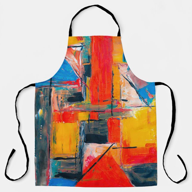 Tablier Artiste peintre Abstrait en acrylique (Recto)