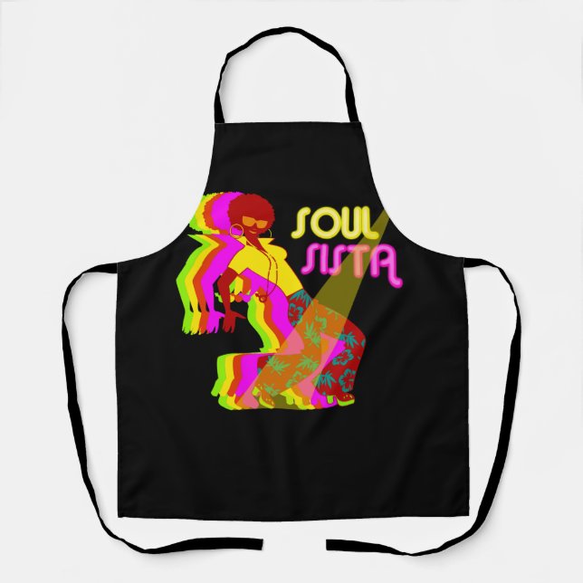 Tablier Artsy Femmes Funk Sista Costume les années 70 Vint (Recto)