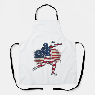 Tablier Athlète de lancer de poids patriotique Gravure vin