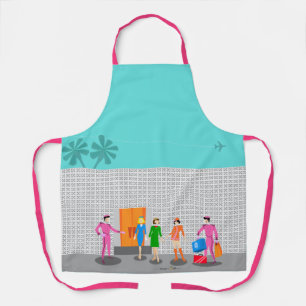 Tablier Atomique Palm Springs Stewardess Party Print Apron