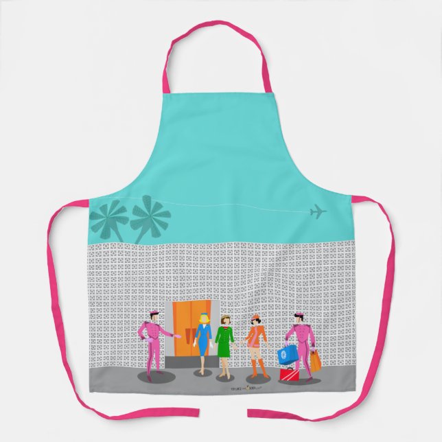 Tablier Atomique Palm Springs Stewardess Party Print Apron (Recto)
