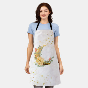 Tablier Aube Fleurissante, Lune Florale Jaune
