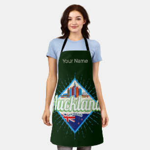 Tablier Auckland Nouvelle-Zélande skyline rétro vintage