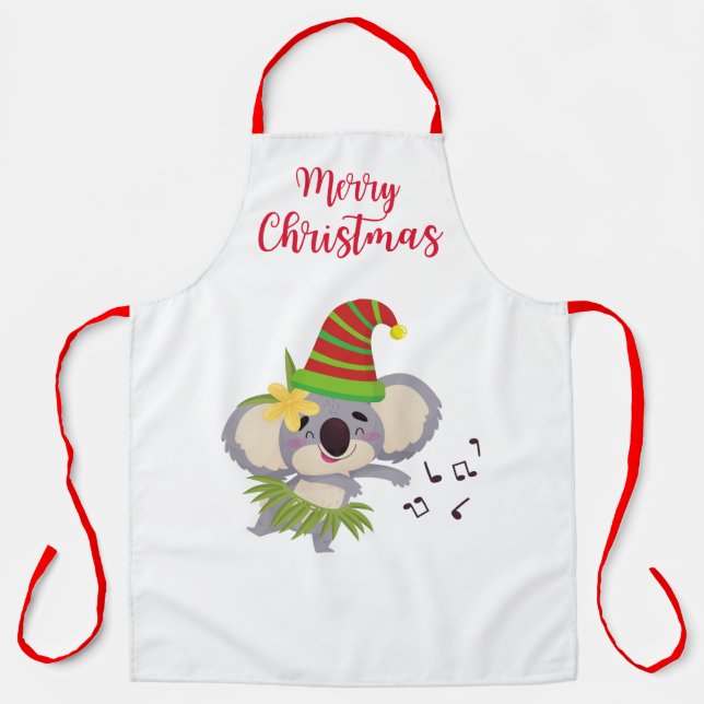 Tablier Australian Christmas Cute Dancing Koala Design (Recto)