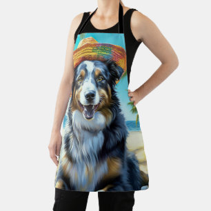 Tablier Australian Shepherd On Beach amoureux des chiens c