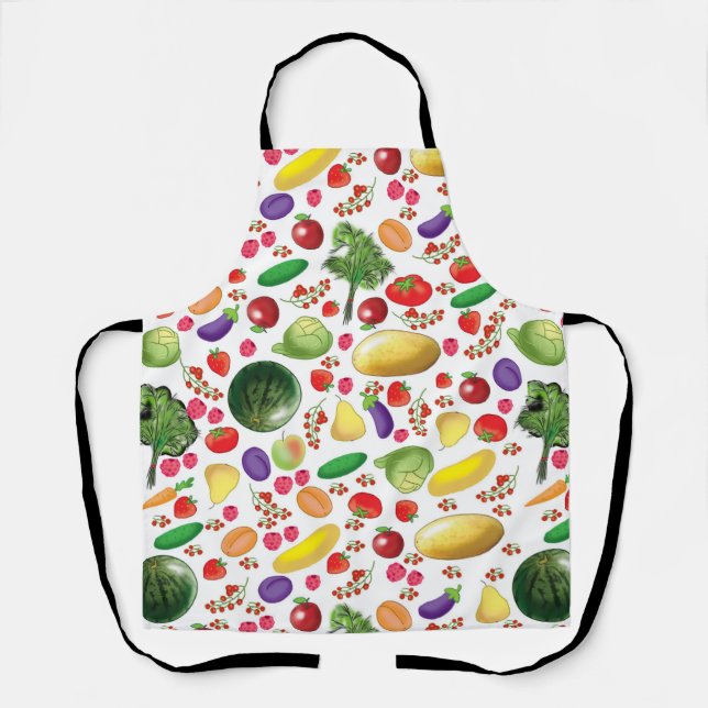 tablier avec fruits et légumes pour un végétarien (Recto)