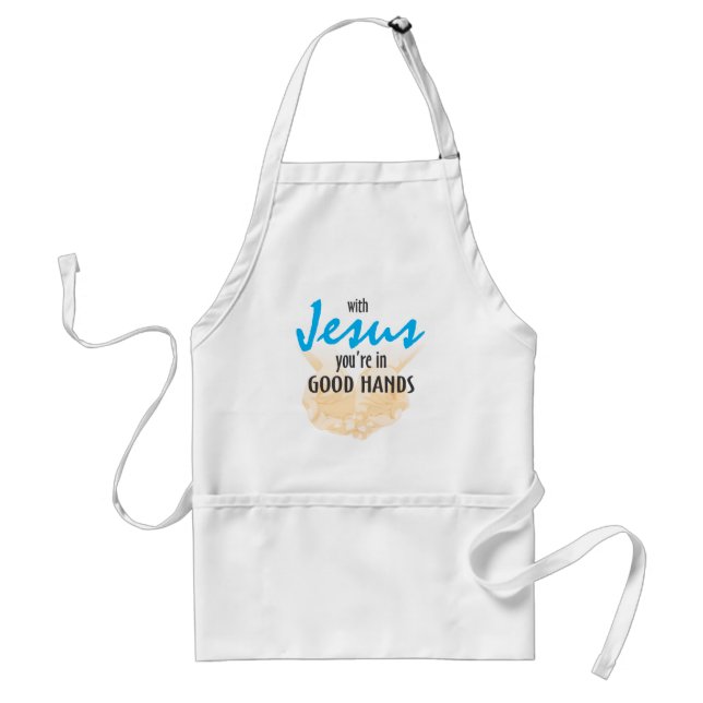 Tablier Avec Jésus vous êtes dans de bonnes mains (Devant)