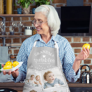 Tablier avec un collage de photos de grand-maman n