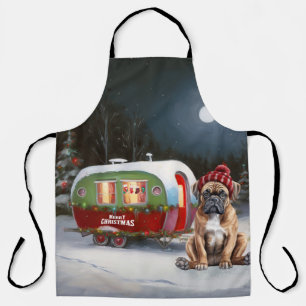 Tablier Aventure de Noël de la caravane de Boxer en hiver