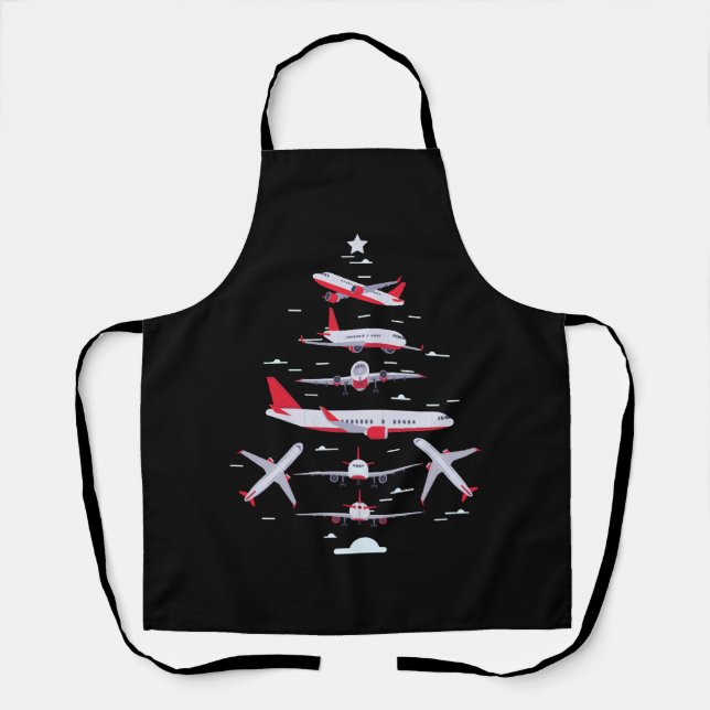 Tablier Avion Christmas Tree Pilot Joyeux Noël Noël Noël N (Recto)