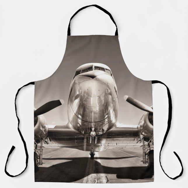Tablier Avion vintage sur piste (Recto)