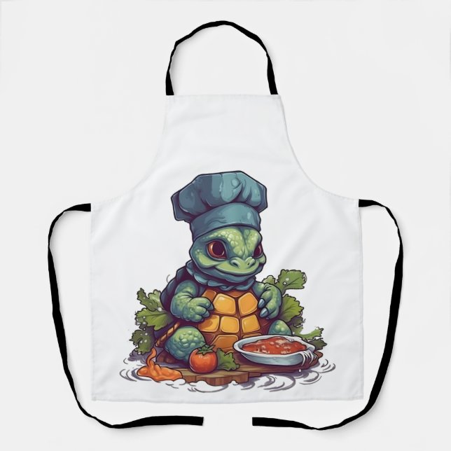Tablier Awesome Chef Tortue Cuisine Animal adorable (Recto)