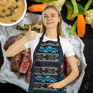 Tablier Aztec ethnique bleu