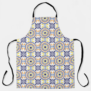 Tablier Azulejos méditerranéen en tuile jaune de la marine