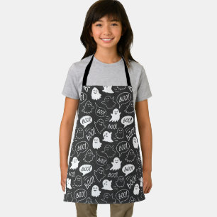 Tablier B&W Cute Doodle Halloween Motif