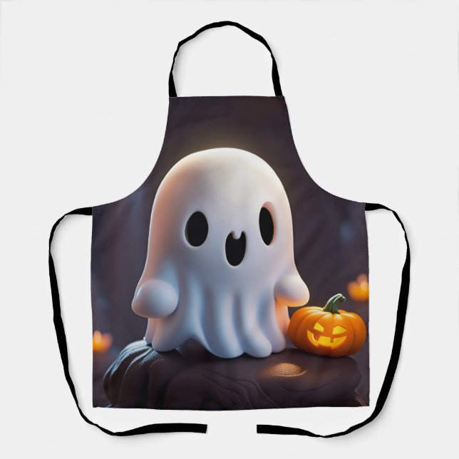 Tablier Baby Ghost Déplaisant mignon caractère Halloween (Recto)
