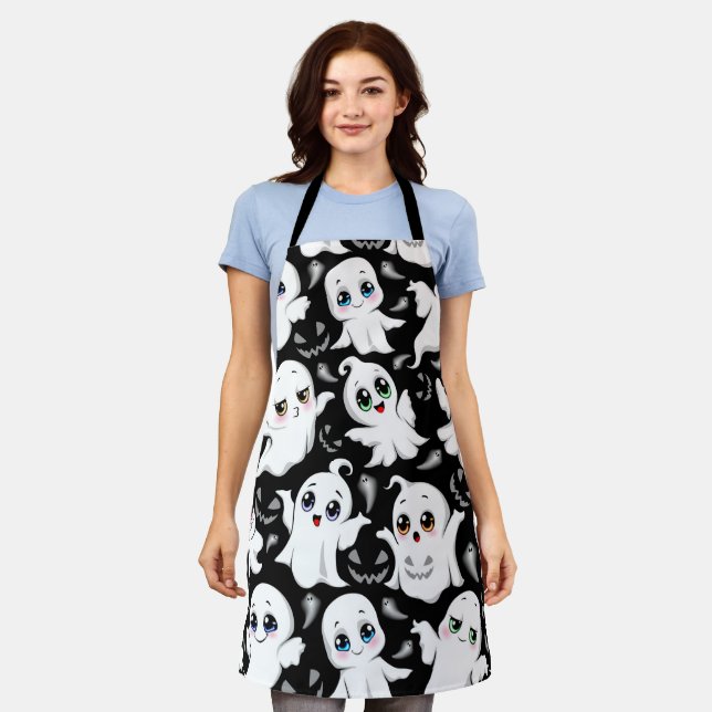 Tablier Baby Ghosts Éffrayant mignon Halloween humeur (Porté)