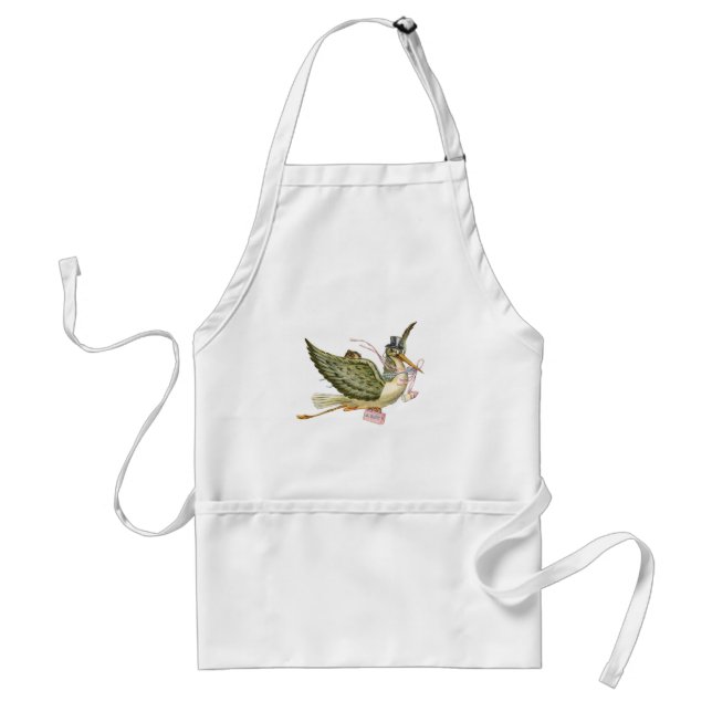 TABLIER BABY SHOWER STORK (Devant)