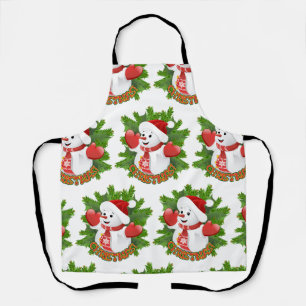 Tablier Baby Snowman avec ornement de flocons de neige en