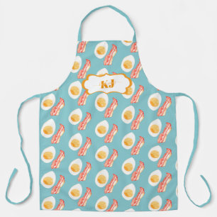 Tablier Bacon mignon et Motif d'oeufs   Monogramme