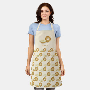 Tablier Bagel souriant Dessin alimentaire au monde Brown